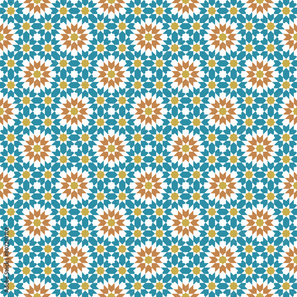 Seamless arabic geometric ornament based on traditional arabic art. Muslim mosaic. Arabian tile. Girih style.