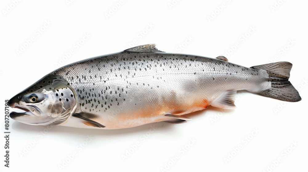 Naklejka premium salmon fish isolated over white background