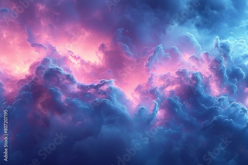 Fantasy cloudscape,  Abstract fractal shapes,   rendering illustration © Cuong