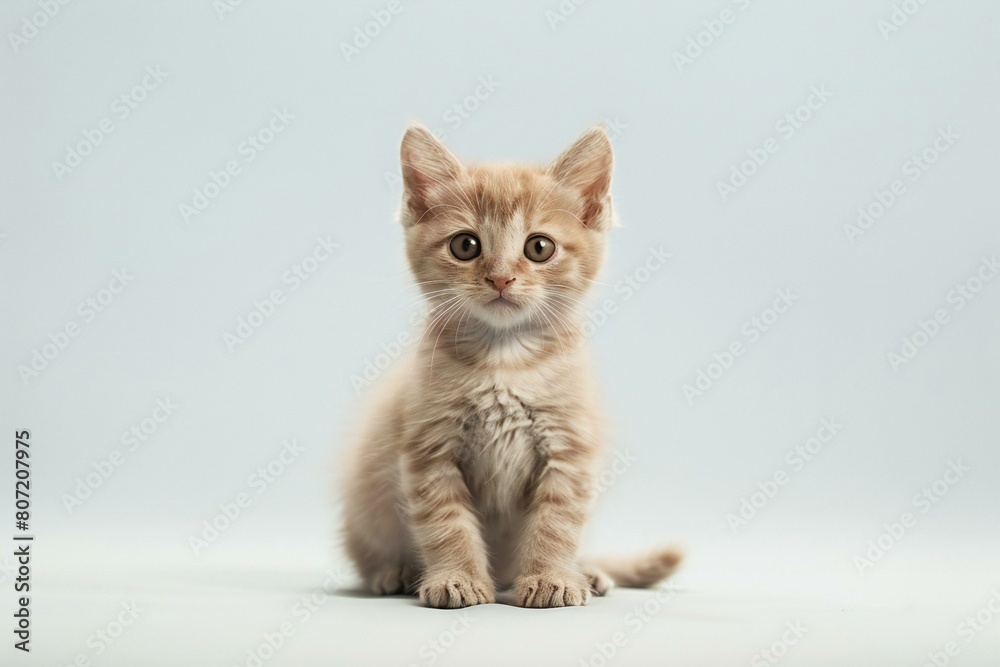Cute little kitten on white background,  Studio shot,  Animal theme