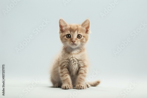 Cute little kitten on white background, Studio shot, Animal theme
