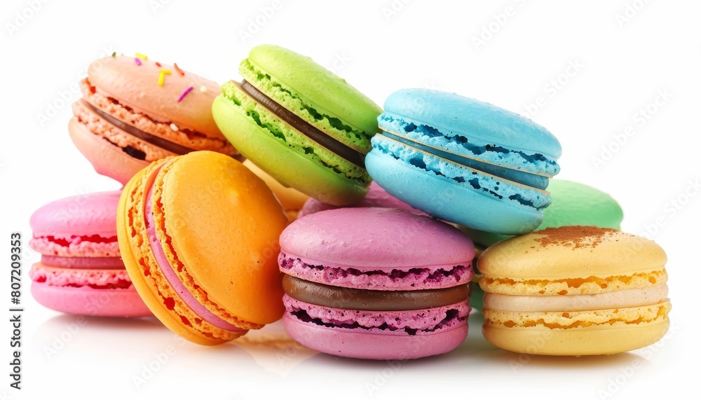 Colorful Macarons on a white background Colorful Macarons on a white background