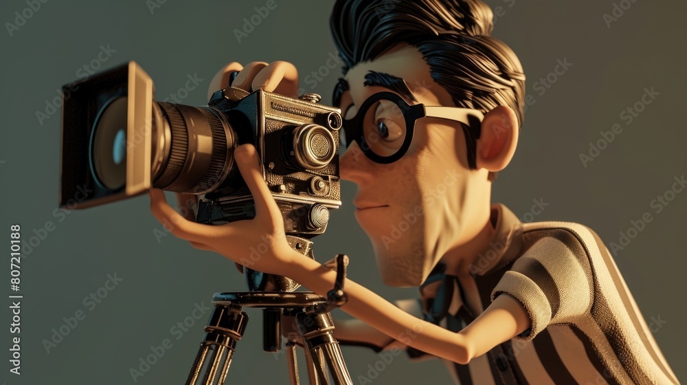 Cartoon digital avatar of Cinematographer with Camera Visual Storytelling Pro Cartoon digital avatar of Cinematographer with Camera Visual Storytelling Pro