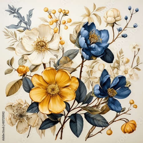 a painting of flowers onlight background