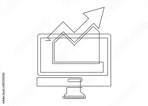 Dashboard admin line icon. Simple outline style. User panel template, data analysis, agency, graph, business linear sign. Vector illustration isolated on white background. 