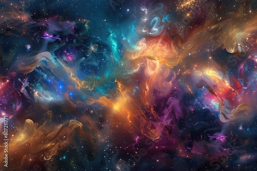 Cosmic nebula with vivid colors illustrating outer space beauty and the concept of exploration