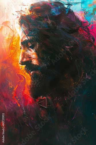 Through the use of vibrant colors and bold brushstrokes, Jesuss teachings are brought to life with energy and vitality, each scene pulsating with the spirit of truth, professional color grading photo