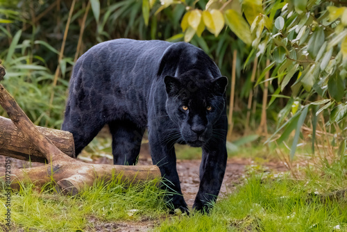Black jaguar on the prowl