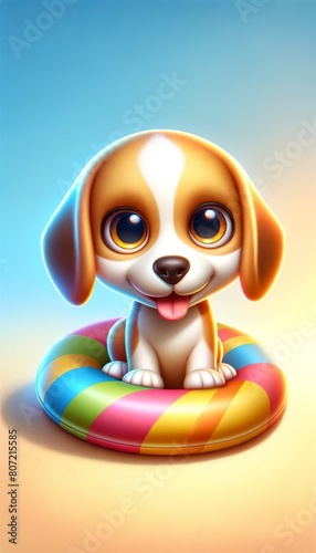 dog, tamadog, multidog, сartoon beagle with big eyes and smile photo