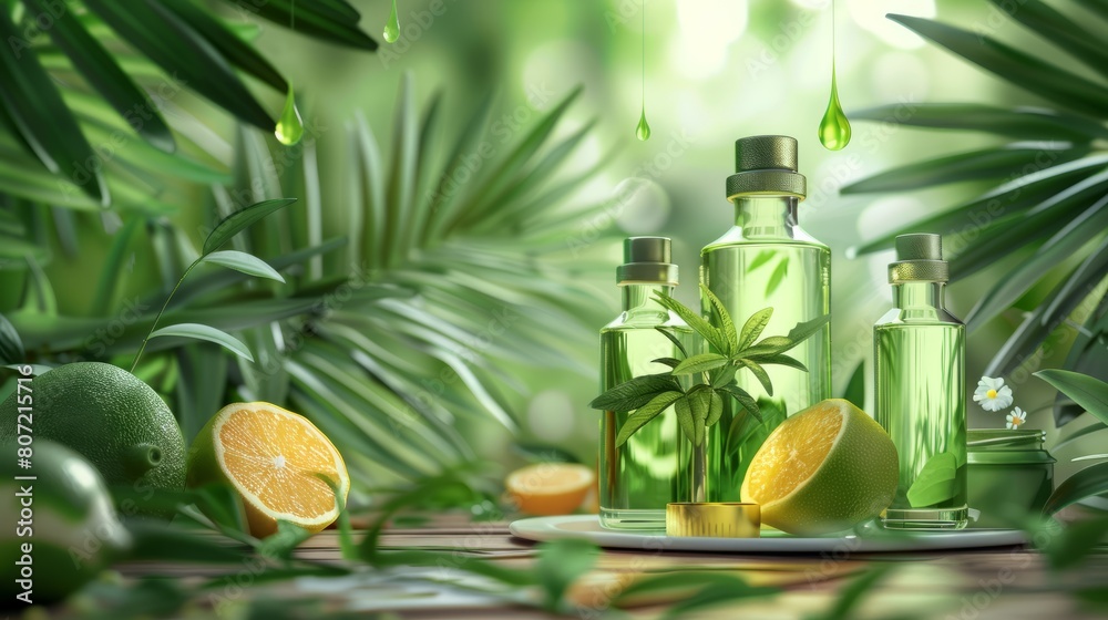 Natural organic cosmetics from plants for skin care. hyper realistic Natural organic cosmetics from plants for skin care. hyper realistic
