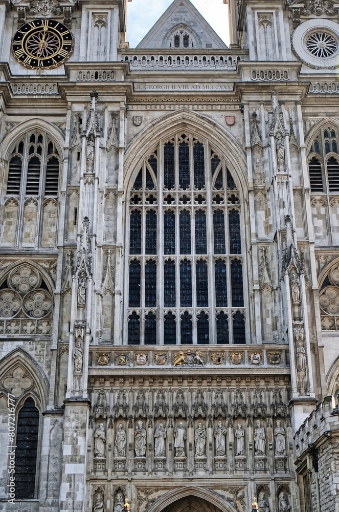London (UK) architectural detail of Westminster Abbey