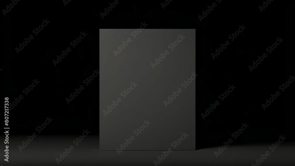 Abstract dark background template, blackboard design copy space wall. Big picture frame art in a black room, empty copy space, product display. Minimalist monochromatic poster frame mockup