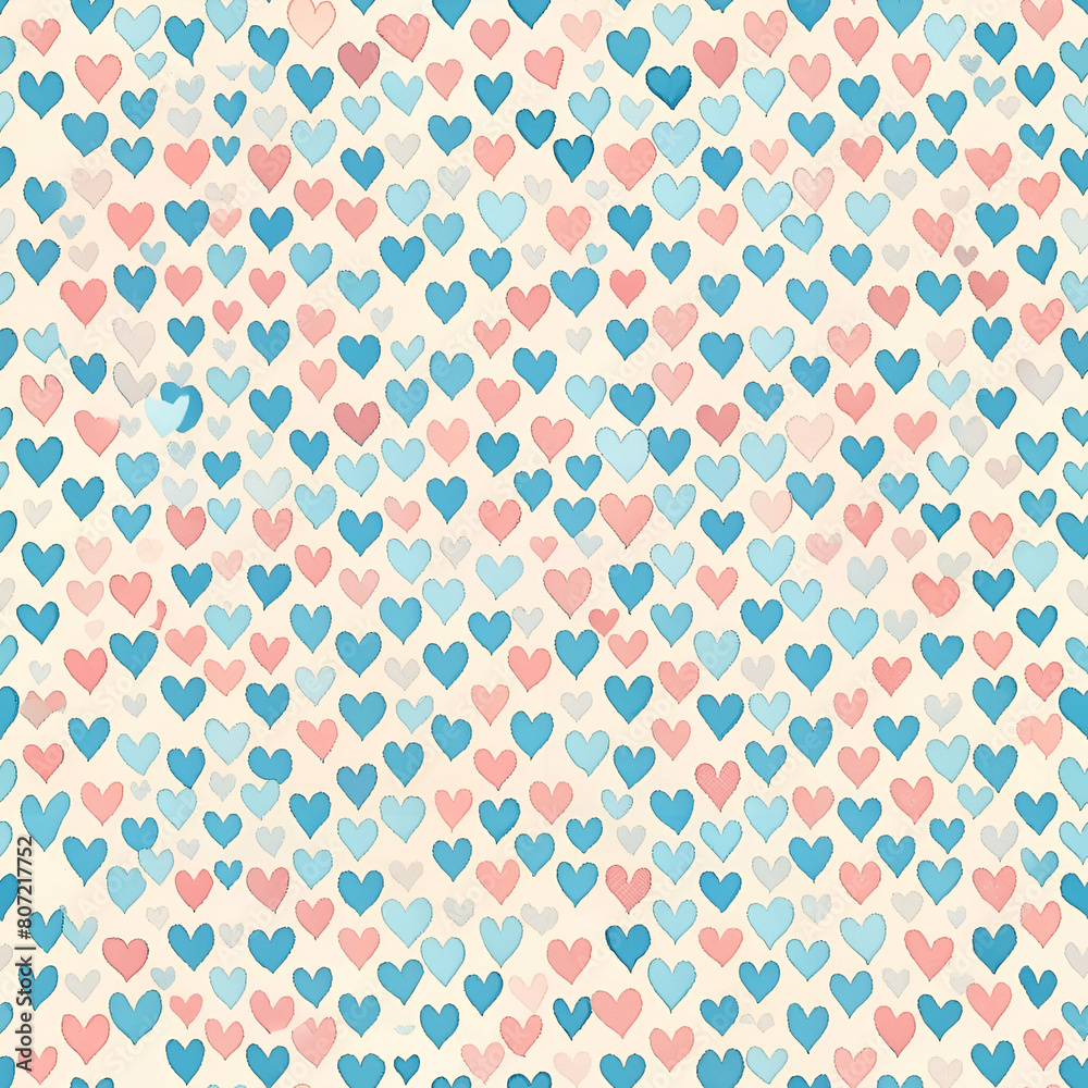 Tiny Hearts in Alternating Shades of Blush and Baby Blue Tiny Hearts in Alternating Shades of Blush and Baby Blue
