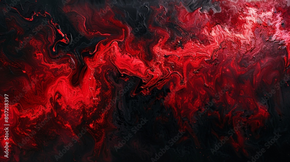 Fototapeta premium An abstract painting in red and black, exuding a dark and mysterious vibe