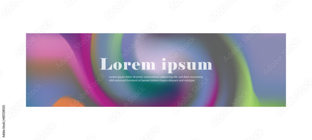 Trendy modern grainy gradient vibrant abstract horizontal banner concept