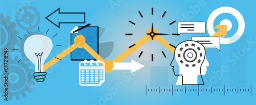 development process, from idea to realization. Modern vector illustration for web design