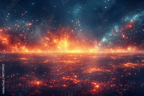  illustration of abstract space background with stars and nebula
