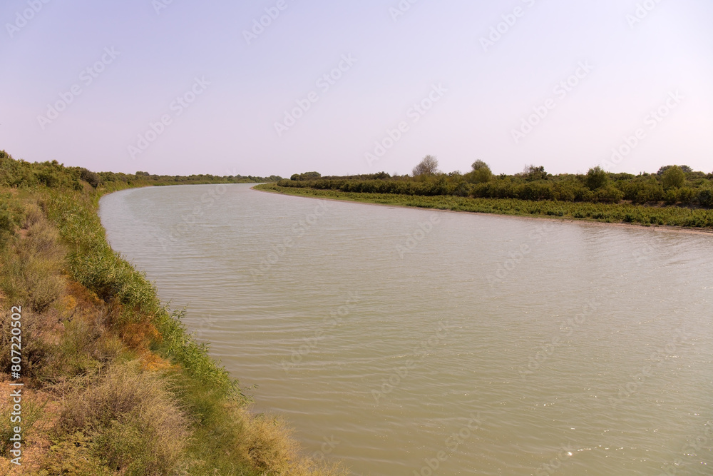 Muddy river Kura. Neftchala. Azerbaijan. Muddy river Kura. Neftchala. Azerbaijan.