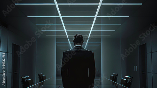 Businessman in Modern Conference Room