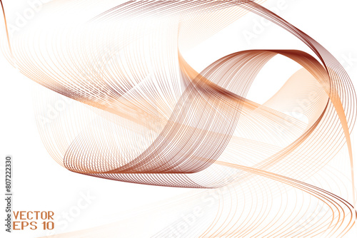 Abstract Bronze and Brown Pattern with Waves. Striped Linear Texture. Vector. 3D Illustration