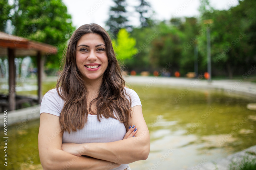 Beautiful smiling Turkish woman in confident mood Beautiful smiling Turkish woman in confident mood