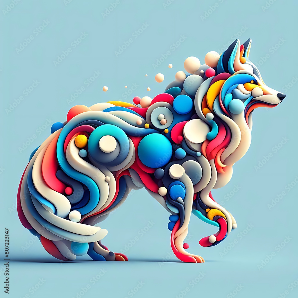 Obraz premium abstract background with a wolf