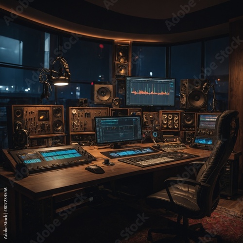 Online live radio studio desk