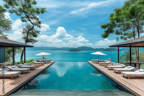 Luxurious Infinity Pool Overlooking a Tranquil Bay © Virginie Verglas