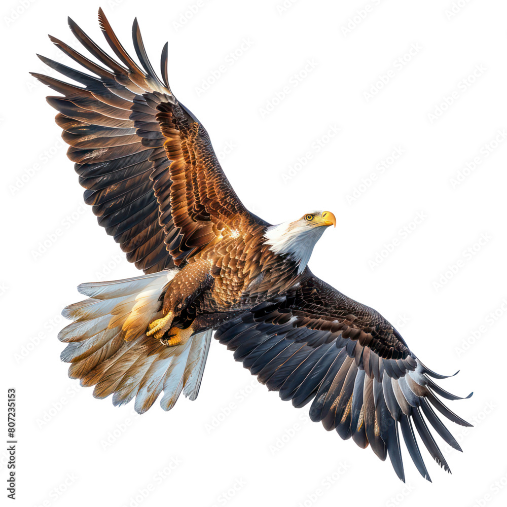 Obraz premium American Eagle is flying isolated on transparent background