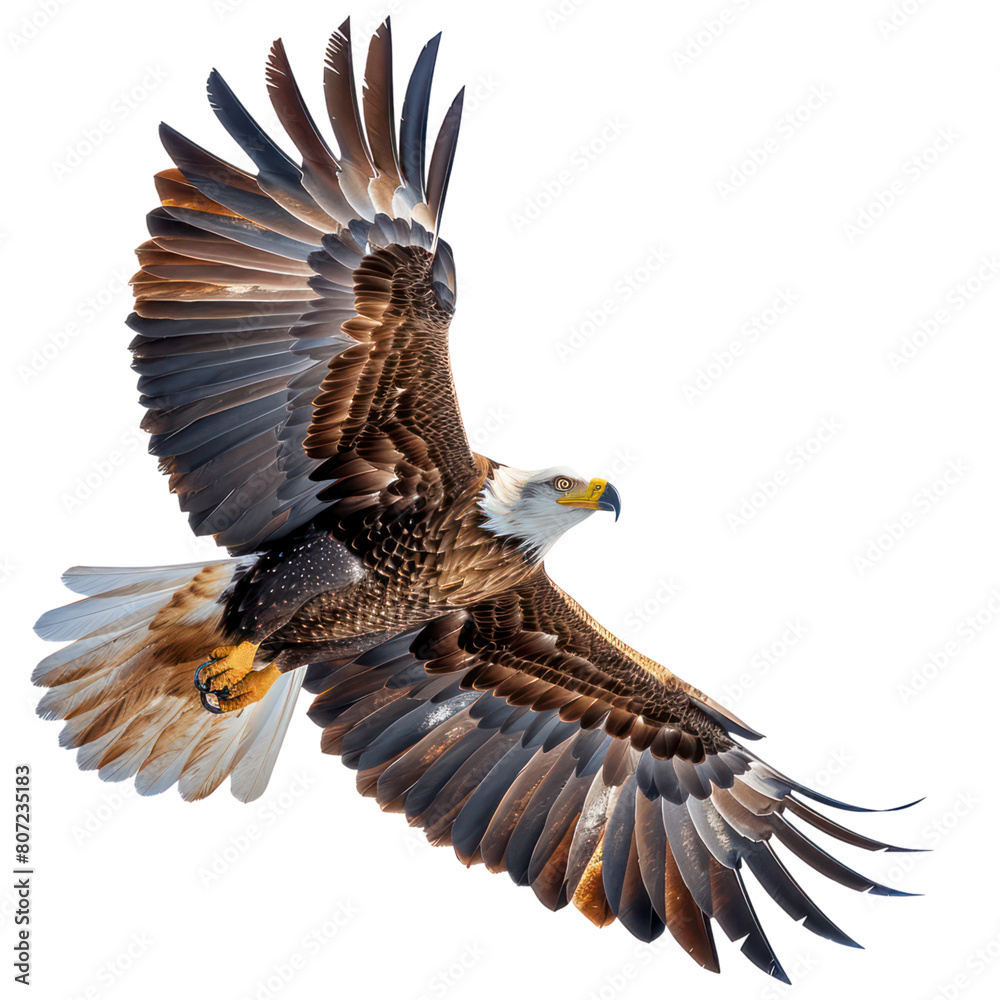 Obraz premium American Eagle is flying isolated on transparent background