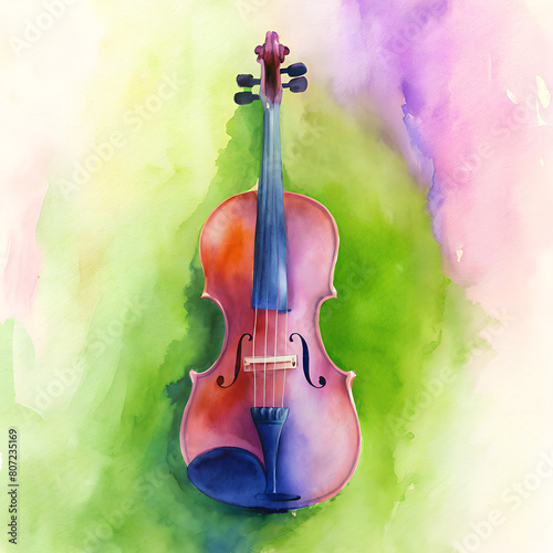 watercolor violin illustration