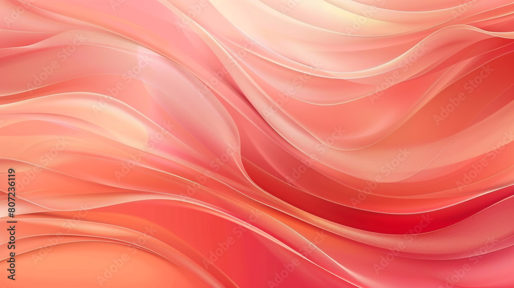 Abstract design background with flowing gradient from coral red to peach