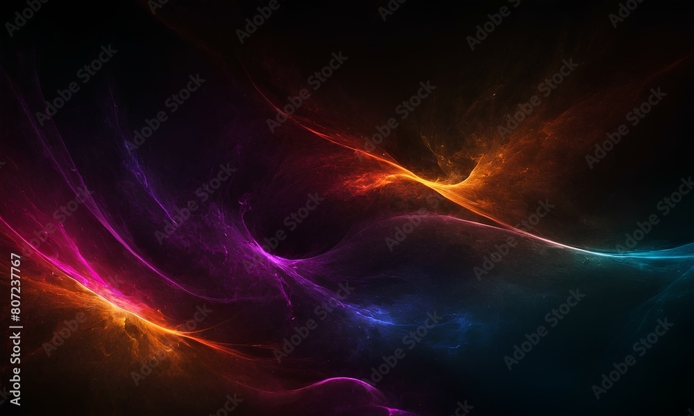Dark themed abstract background with rays of light in different colors. 3d Wallpaper with blank space Dark themed abstract background with rays of light in different colors. 3d Wallpaper with blank space