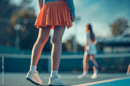 Tenniscore Fashion Trend - Young Women Embrace Sporty Elegance at a Sunny Country Club © Ryzhkov