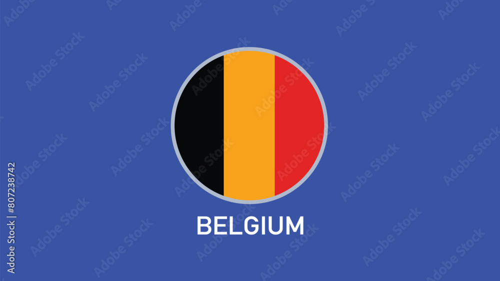 Fototapeta premium Belgium Flag Emblem Teams European Nations 2024 Abstract Countries European Germany Football Symbol Logo Design Vector Illustration