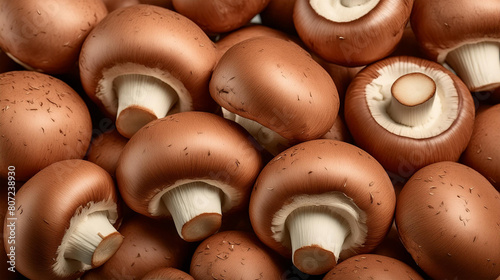 Cremini mushrooms close up