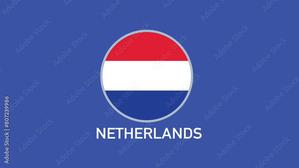 Netherlands Flag Emblem Teams European Nations 2024 Abstract Countries European Germany Football Symbol Logo Design Vector Illustration