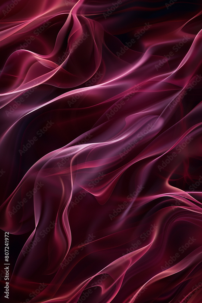 Obraz premium Deep maroon abstract waves styled as flames ideal for a dramatic passionate background