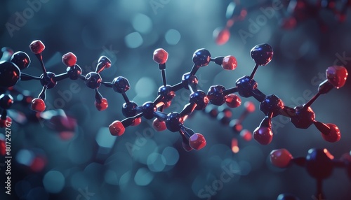 Serotonin molecule model with degraded background photo