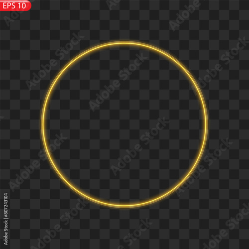 Fiery light circles glow effect, sparkling golden glitter. Vector illustration.