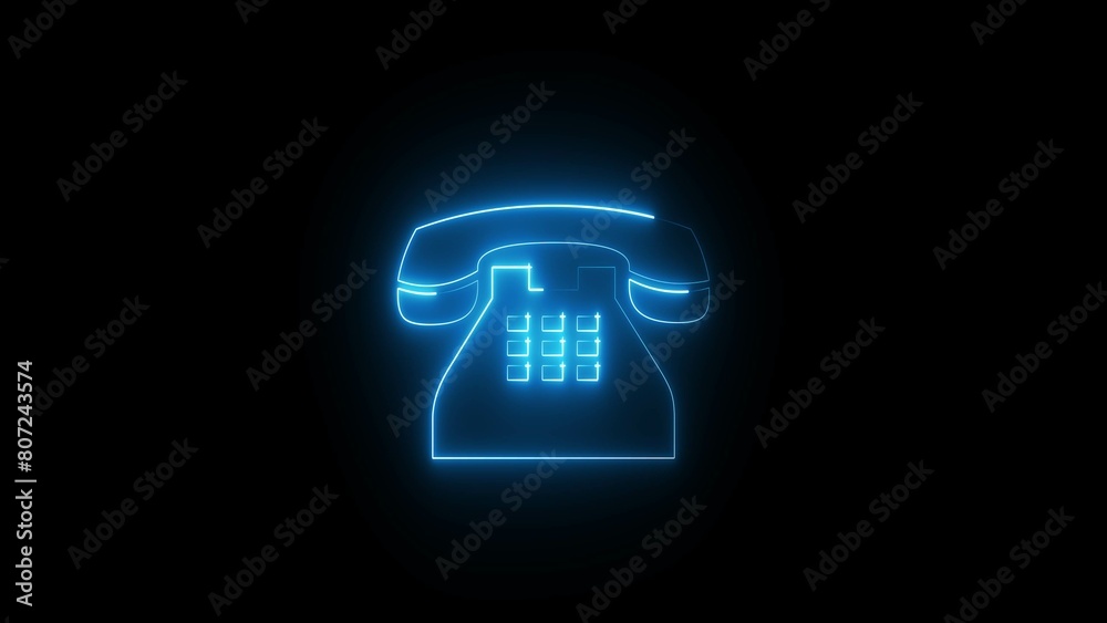 Abstract neon calling icon illustration on black background. Abstract neon calling icon illustration on black background.