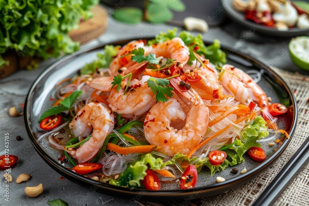 Spicy Thai seafood salad with glass noodles Spicy Thai seafood salad with glass noodles