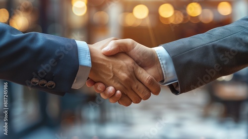 Two Business Men Shake Hands, Marking the Start of a Collaborative Venture