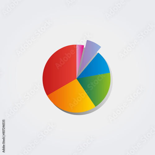 Icône Logo Abstrait Types de Diagrammes Graphiques - Multicolore - Direction Analyse Objectif Croissance - Formes Variées Vecteur