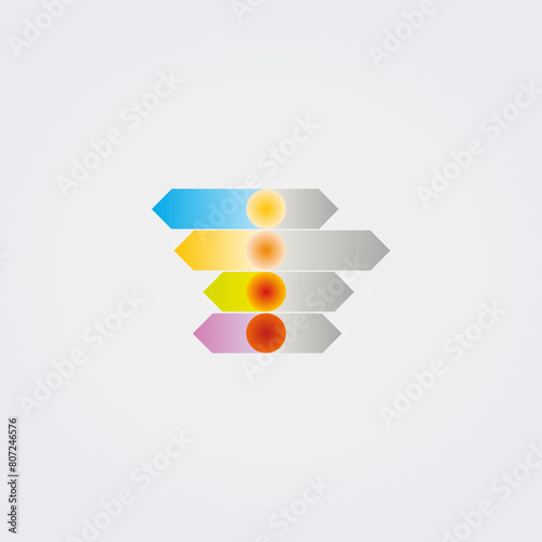 Icône Logo Abstrait Types de Diagrammes Graphiques - Multicolore - Direction Analyse Objectif Croissance - Formes Variées Vecteur