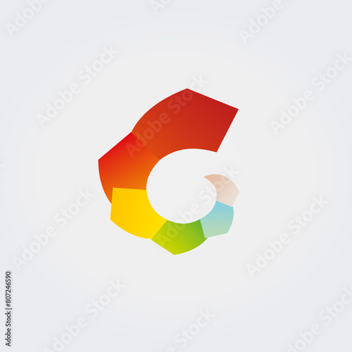 Icône Logo Abstrait Types de Diagrammes Graphiques - Multicolore - Direction Analyse Objectif Croissance - Formes Variées Vecteur