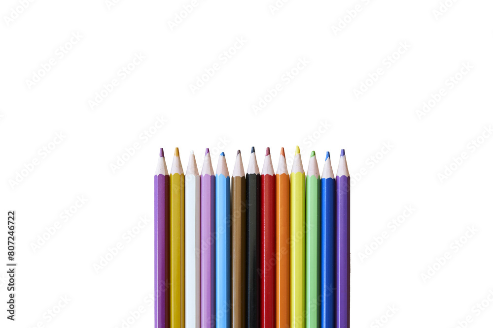 lgbtq+ symbol. Transparent image of color pencils with new lgbt flag colors lgbtq+ symbol. Transparent image of color pencils with new lgbt flag colors