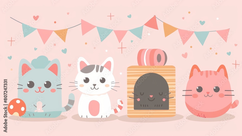 Cute Cartoon Cats and Accessories 13 Cute Cartoon Cats and Accessories 13