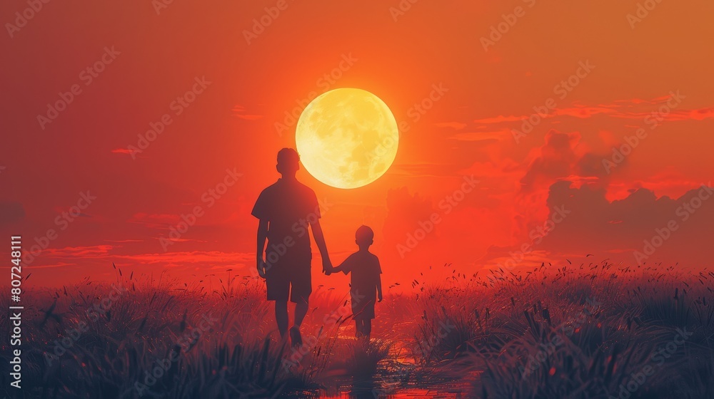 Fototapeta premium Celebrating Father's Day with Love and Appreciation Generative AI