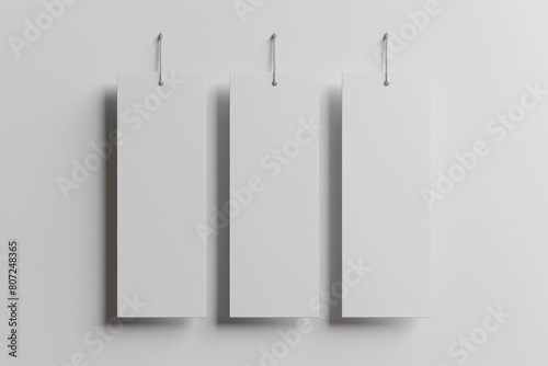Three-Dimensional Bookmark Mockup with Artistic Badge and Blank Background for Book or Card Design